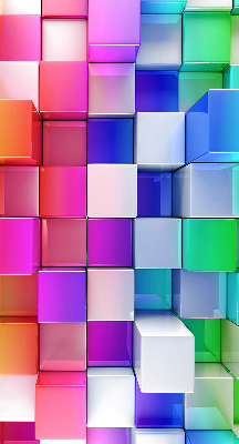 Fensterrollo bunte 3D-Würfel
