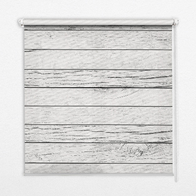 Rollo Fenster in grauer Brettoptik