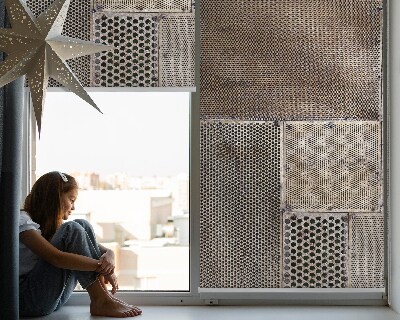 Fensterrollo aus Metallwand