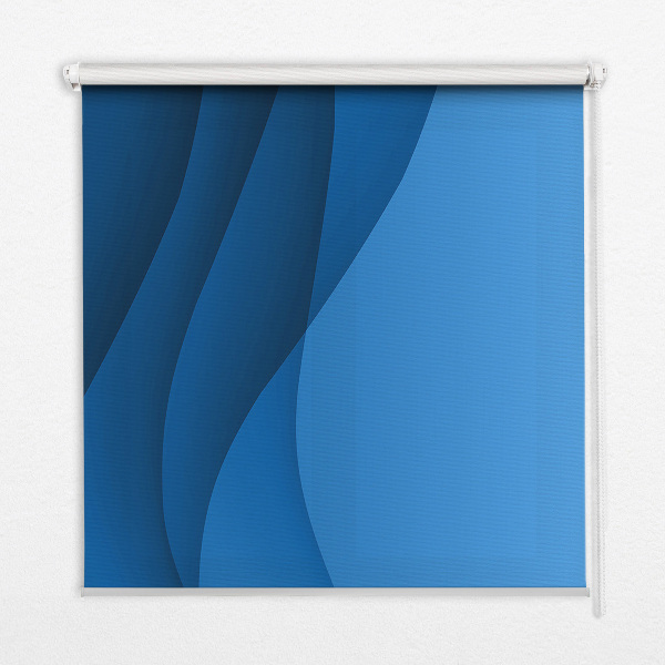 Fensterrollo innen in blauer Wellenoptik