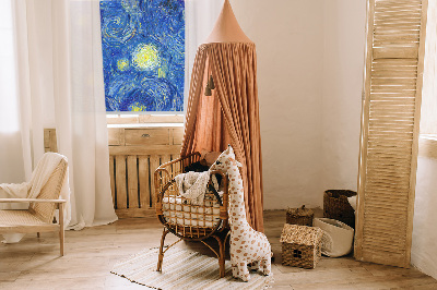 Rollo Fenster mit gemaltem blauen Bild