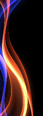 Fensterrollo in Orange und Blau mit animiertem Motiv