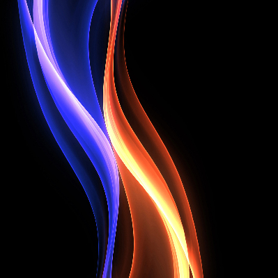 Fensterrollo in Orange und Blau mit animiertem Motiv