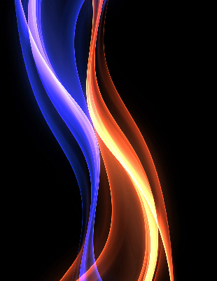 Fensterrollo in Orange und Blau mit animiertem Motiv