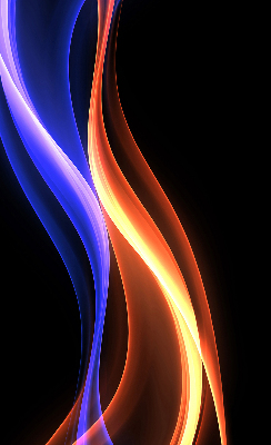 Fensterrollo in Orange und Blau mit animiertem Motiv