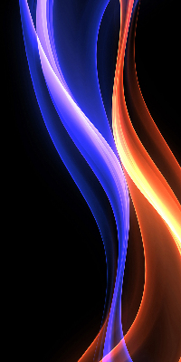 Fensterrollo in Orange und Blau mit animiertem Motiv