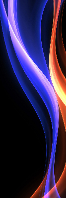 Fensterrollo in Orange und Blau mit animiertem Motiv