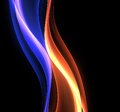 Fensterrollo in Orange und Blau mit animiertem Motiv