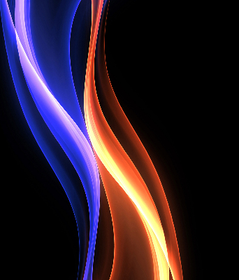 Fensterrollo in Orange und Blau mit animiertem Motiv