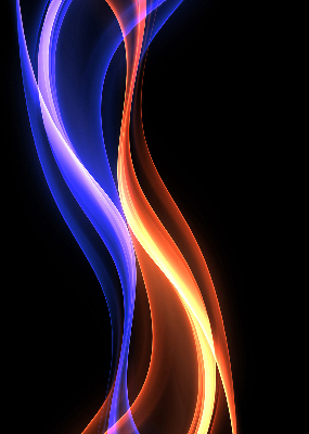 Fensterrollo in Orange und Blau mit animiertem Motiv