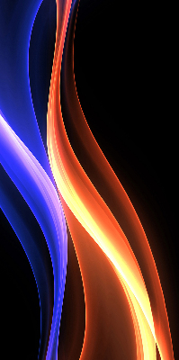 Fensterrollo in Orange und Blau mit animiertem Motiv