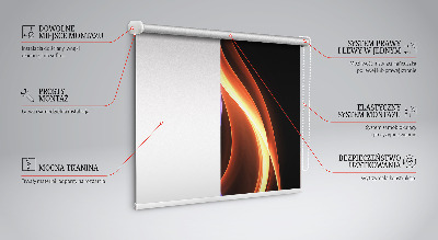 Fensterrollo in Orange und Blau mit animiertem Motiv