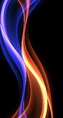 Fensterrollo in Orange und Blau mit animiertem Motiv
