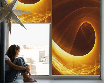 Fensterrollo innen in orangefarbener abstrakter Optik