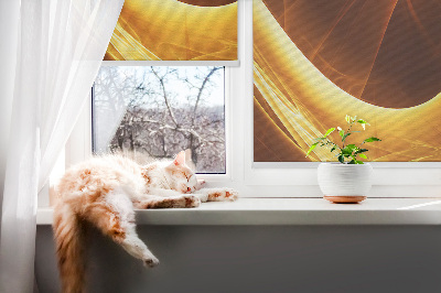 Fensterrollo innen in orangefarbener abstrakter Optik