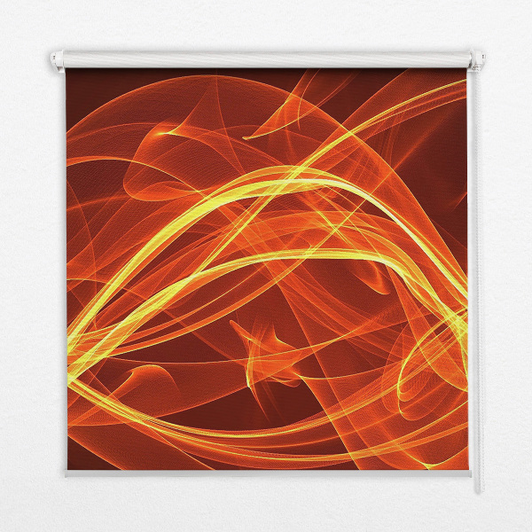 Fensterrollo in Orange mit abstraktem Muster