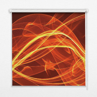 Fensterrollo in Orange mit abstraktem Muster