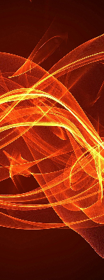 Fensterrollo in Orange mit abstraktem Muster