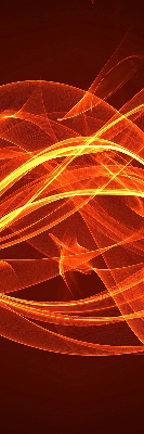 Fensterrollo in Orange mit abstraktem Muster