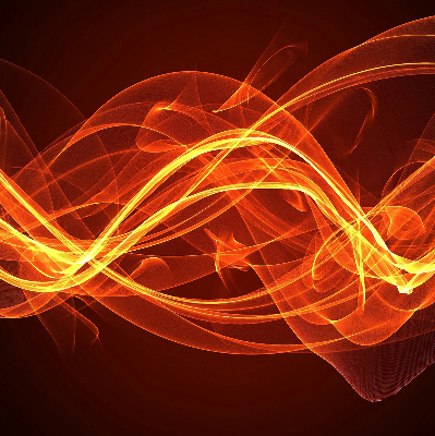 Fensterrollo in Orange mit abstraktem Muster