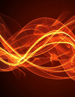 Fensterrollo in Orange mit abstraktem Muster