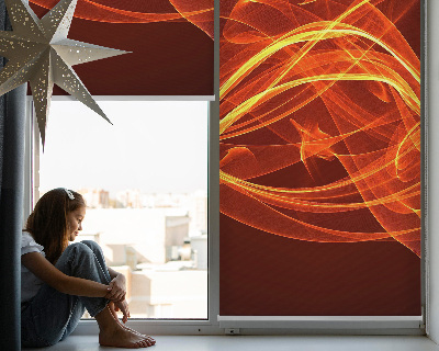 Fensterrollo in Orange mit abstraktem Muster