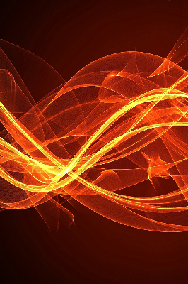 Fensterrollo in Orange mit abstraktem Muster
