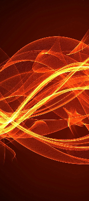 Fensterrollo in Orange mit abstraktem Muster