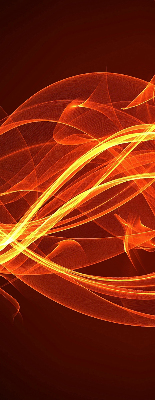 Fensterrollo in Orange mit abstraktem Muster
