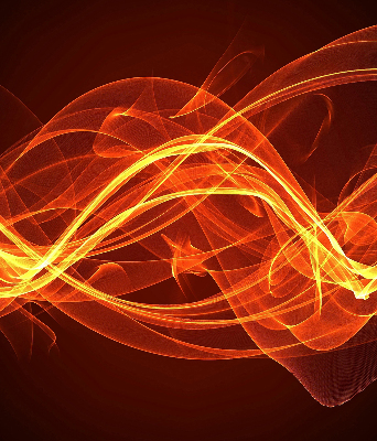 Fensterrollo in Orange mit abstraktem Muster