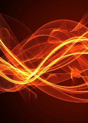Fensterrollo in Orange mit abstraktem Muster