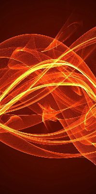Fensterrollo in Orange mit abstraktem Muster