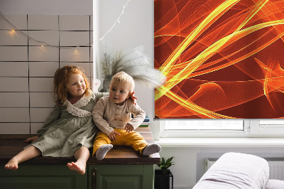 Fensterrollo in Orange mit abstraktem Muster