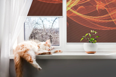 Fensterrollo in Orange mit abstraktem Muster