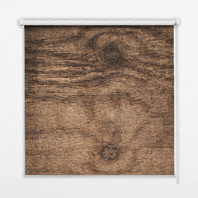 Fensterrollo innen in dunkler Holzoptik