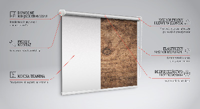 Fensterrollo innen in dunkler Holzoptik