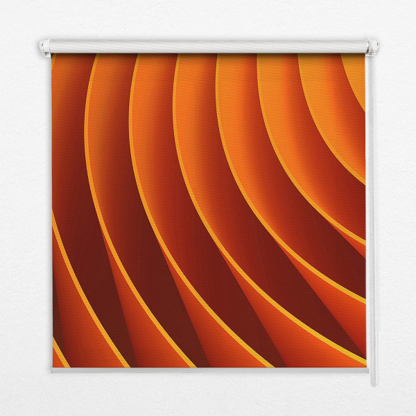 Fensterrollo in Orange mit abstraktem Muster