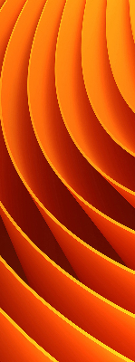 Fensterrollo in Orange mit abstraktem Muster