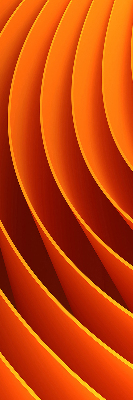 Fensterrollo in Orange mit abstraktem Muster