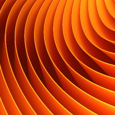 Fensterrollo in Orange mit abstraktem Muster