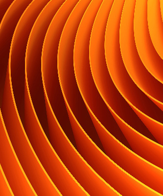 Fensterrollo in Orange mit abstraktem Muster
