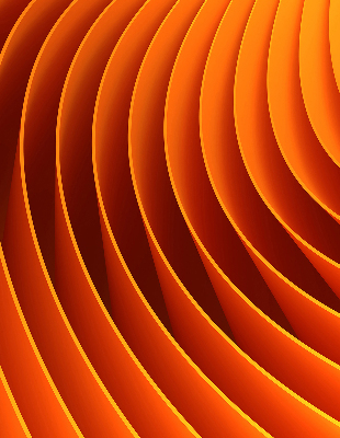 Fensterrollo in Orange mit abstraktem Muster