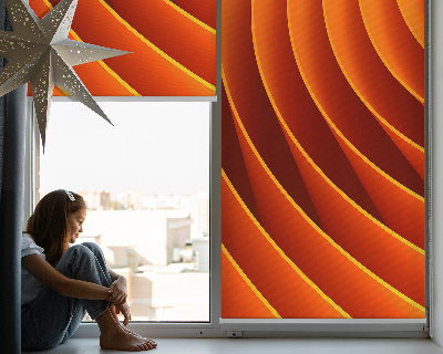 Fensterrollo in Orange mit abstraktem Muster