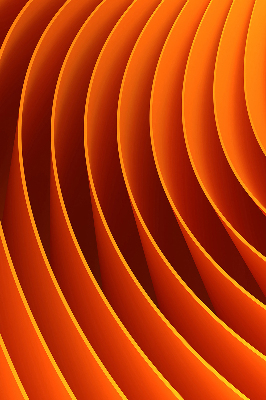 Fensterrollo in Orange mit abstraktem Muster
