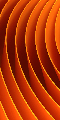 Fensterrollo in Orange mit abstraktem Muster