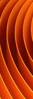 Fensterrollo in Orange mit abstraktem Muster