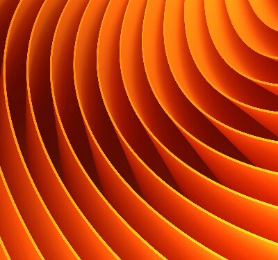 Fensterrollo in Orange mit abstraktem Muster