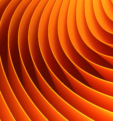 Fensterrollo in Orange mit abstraktem Muster