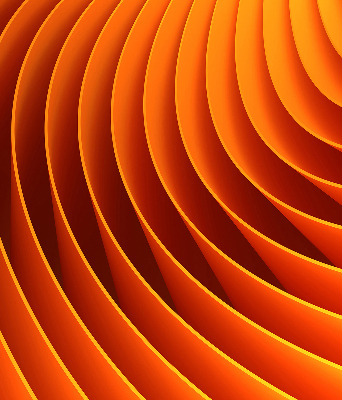 Fensterrollo in Orange mit abstraktem Muster