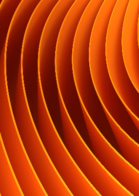 Fensterrollo in Orange mit abstraktem Muster